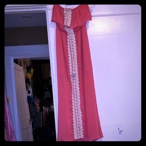 Womens Pink and White Dress